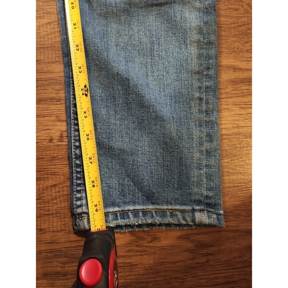 Chrome Hearts Blue Denim Jeans Pants Size 32x30 Black Leather Lamb Crosses - Picture 7 of 12